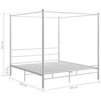 Hemelbedframe metaal wit 180x200 cm - thumbnail