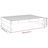 Tuinvoetenbank 120x80 cm massief grenenhout grijs - thumbnail
