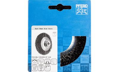 PFERD TOOLS Schijfborstel ongetordeerd KBU Ø 115 x 10 mm M14 staaldraad-Ø 0,35 voor haakse slijpers POS KBU 11510/M14 ST 0,35 43316021 1 stuk(s)