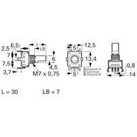 Bourns PEC11R-4230F-S0024 Roterende encoder 1 stuk(s) - thumbnail