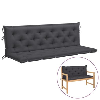 VidaXL Tuinbankkussen 180x(50+50)x7 cm oxford stof antracietkleurig