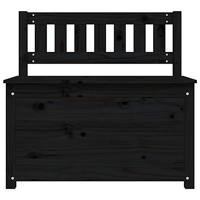 Bankje 80x41x77 cm massief grenenhout zwart - thumbnail