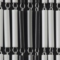 Sunarts kant en klaar vliegengordijn 90 x 210 Banen wit / zwart / zilver model 408 - thumbnail