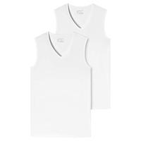 2-Pack mouwloos shirts V-hals - 95/5 - Biologisch katoen ondershirts zonder mouwen - Diepe hals - ondergoed heren - thumbnail