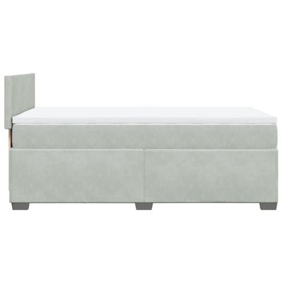 Boxspring met matras fluweel lichtgrijs 90x190 cm