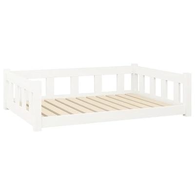 VidaXL Hondenmand 105,5x75,5x28 cm massief grenenhout wit