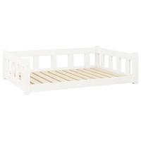 VidaXL Hondenmand 105,5x75,5x28 cm massief grenenhout wit - thumbnail