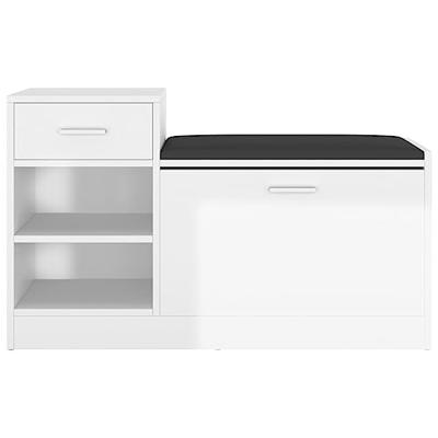 VidaXL Schoenenbank 94,5x31x57 cm bewerkt hout hoogglans wit