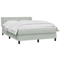 Boxspring met matras fluweel lichtgrijs 160x210 cm - thumbnail