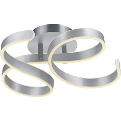 LED Plafondlamp - Plafondverlichting - Trion Frinco - 40W - Warm Wit 3000K - Dimbaar - Rond - Mat Grijs - Aluminium