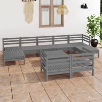 10-delige Loungeset massief grenenhout grijs - thumbnail