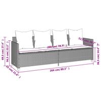 5-delige Loungeset met kussens poly rattan bruin - thumbnail