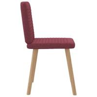 Eetkamerstoelen 4 st stof wijnrood - thumbnail
