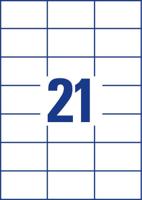 Avery Zweckform 3652, Universele etiketten, Ultragrip, wit, 200 vel, 21 per vel, 70 x 42,3 mm - thumbnail