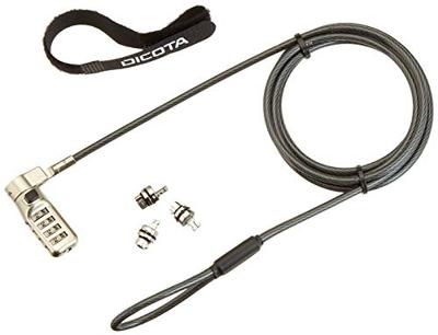 Dicota Laptopslot Cijferslot Geschikt voor elke laptop / monitor / TVs of beamer , Geen sleutel nodig 2 m Notebook-Sicherung