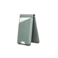 Mujjo Magsafe leather card wallet stand - Green Smoke - thumbnail
