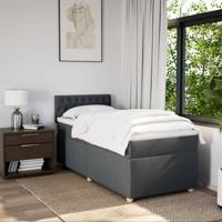 Boxspring met matras stof donkergrijs 80x200 cm - thumbnail