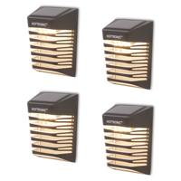 Set van 4 Dono LED solar wandlampen - 3000K warm wit - 0.2W 300 lumen - Incl. Schemerschakelaar - IP65 waterdicht - Zwart - Buitenlampen op zonne energie - thumbnail
