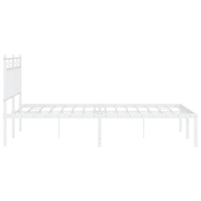 Bedframe met hoofdbord metaal wit 140x200 cm