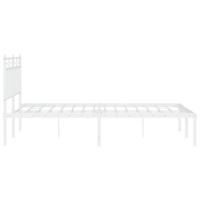 Bedframe met hoofdbord metaal wit 140x200 cm - thumbnail