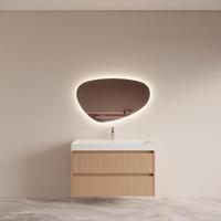 Badmeubelset BWS Riga Met Lako Wastafel Wit 100 cm Licht Eiken Japandi - thumbnail