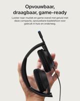 Belkin Gaming Inspire Bedrade Headset voor kinderen met USB-C-adapter, koptelefoon met verstelbare boommicrofoon, max. 85dB, voor Nintendo Switch 2, iPhone 16, Galaxy S25, Tablet, voor op reis - Zwart - thumbnail