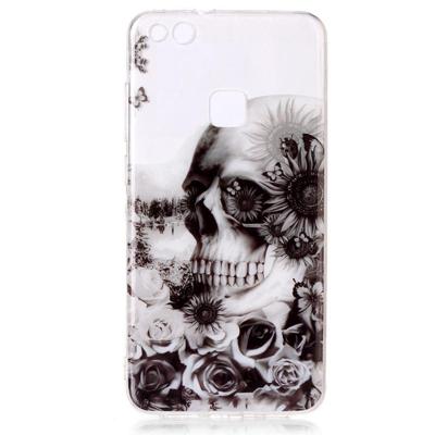 Voor Huawei P10 Lite de zwarte spook patroon beschermhoes TPU