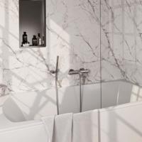 Opbouwset Bad- en Douchekraan Brauer Brushed Carving Thermostatisch Met Wandhouder Geborsteld RVS - thumbnail