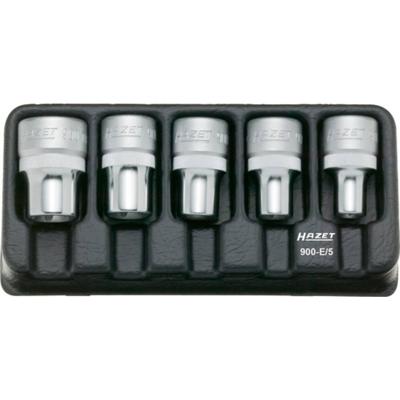 HAZET Dopsleutel 900-E/5 - 1/2 inch (12,5 mm) vierkant hol - Buiten-TORX®-profiel - 5-delig - E10 - E18