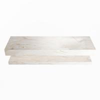 MONDIAZ ALAN-DLUX 150cm planchet Ostra. Vrijhangende wastafel CLOUD rechts zonder kraangat, kleur Ostra. - thumbnail