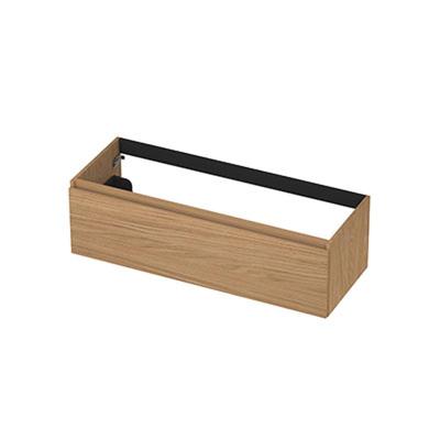 INK - Onderkast 1 Lade Greeploos met Houten Keerlijst - 1200x450x350 Mm - Blank Eiken