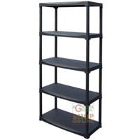 Opbergrek - TOOD - ETA 845 - 5 planken - Kunststof - 80 x 39 x 180 cm - Zwart - thumbnail