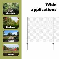 VidaXL Hek met paal grijs 1,2 x 10 m staal en pvc - thumbnail