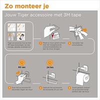 Tiger Tune Toiletrolhouder - met klep - zelfklevend - zwart 1326638946 - thumbnail