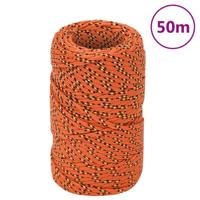VidaXL Boottouw 2 mm 50 m polypropyleen oranje - thumbnail