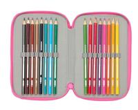 Driedubbele Pennenzak Kuromi Zwart Fuchsia 12,5 x 19,5 x 5,5 cm 37 Onderdelen - thumbnail