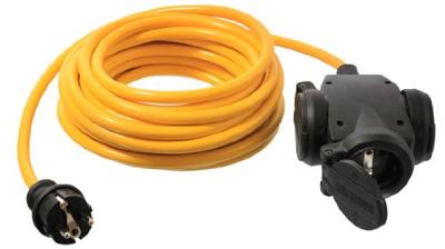 AS Schwabe 61452 Stroom Verlengkabel 16 A Geel 5.00 m AT-N07V3V3-F 3G 2,5 mm²