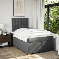 Boxspring met matras stof donkergrijs 120x200 cm - thumbnail