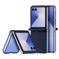 Dux Ducis Samsung Galaxy Z Flip 7 Leren hoes - backcover - Donkerblauw - thumbnail