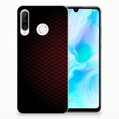 Huawei P30 Lite | TPU bumper | Geruit Rood Huawei P30 Lite | TPU bumper | Geruit Rood