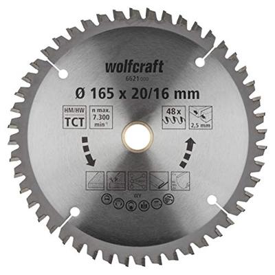 Wolfcraft Handcirkelzaagblad | HM | 48 Zähne | Ø165 x 20/16mm | 1 stuk - 6621000