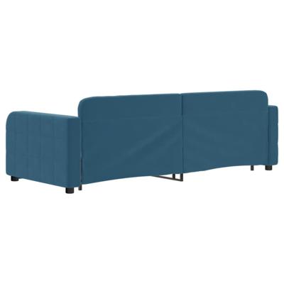 Slaapbank met onderschuifbed en lades 80x200 cm fluweel blauw - thumbnail