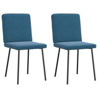 Eetkamerstoelen 2 st fluweel blauw - thumbnail