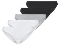esmara 5 dames slips (Zwart/grijs/wit, XS (32/34)) - thumbnail