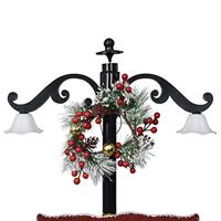Kerstboom sneeuwend met paraplubasis 170 cm PVC blauw - thumbnail