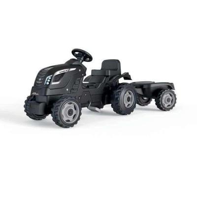 Smoby Farmer XL traptrekker met trailer - Zwart