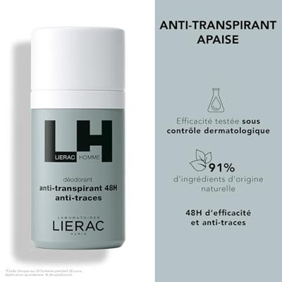 Lierac Paris - Lierac Homme Anti-Transpirant 48H Deo Roll-On 50 ml Deodorant Heren - thumbnail