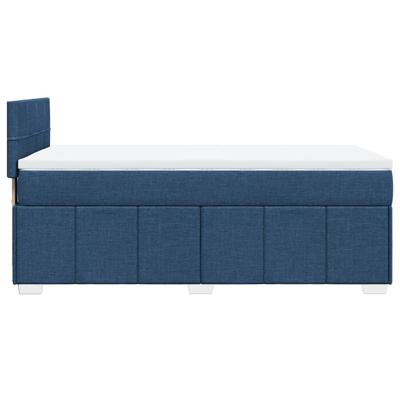 Boxspring met matras stof blauw 90x200 cm