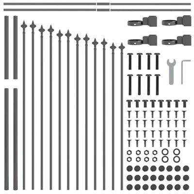 Tuinhek 8 pcs Grijs 170 x 140 cm Gepoedercoat staal