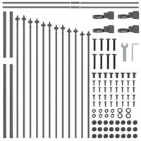 Tuinhek 8 pcs Grijs 170 x 140 cm Gepoedercoat staal - thumbnail